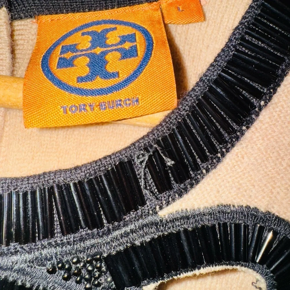 Tory Burch Cream and Black Blouse